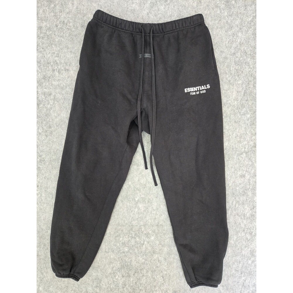 Fear of God Essentials Jet Black Sz Large Fleece Essential Sweatpant Authentic